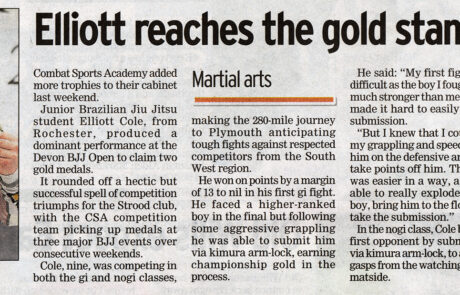 Elliott Cole is a Brazilian Jiu Jitsu athlete from Rochester in Kent and fights for Combat Sports Academy
