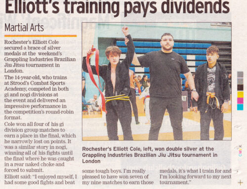 Elliott makes the paper for his Grappling Industries double silver